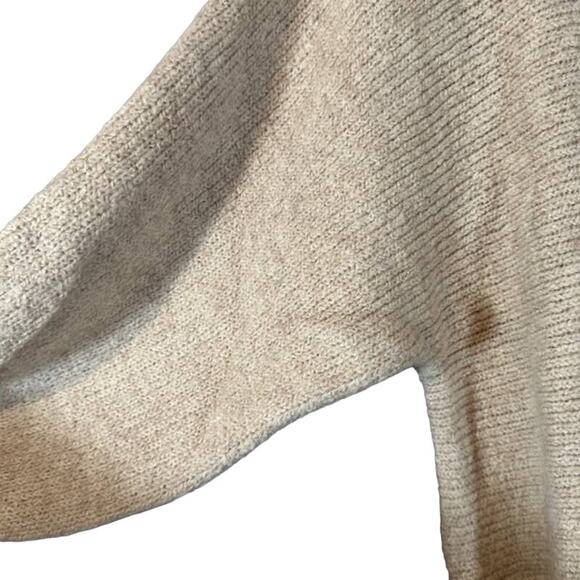 MNG by Mango Beige Dolman Long Sleeve Wool Blend Knit Sweater Women Sz XS - Picture 4 of 7